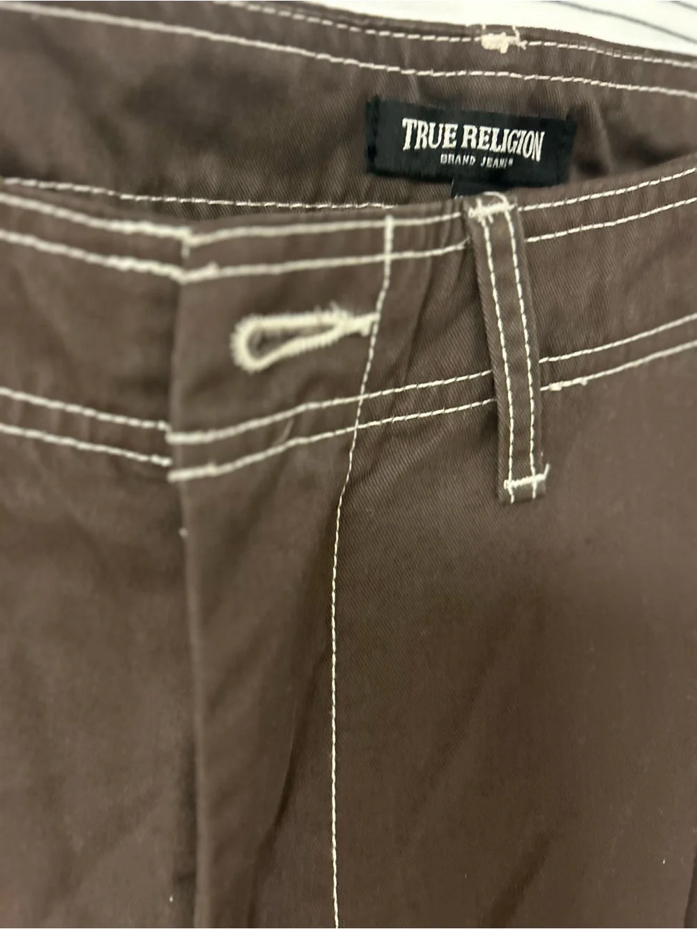 NEW True‎ Religion Men’s Big T Military Cargo Pants Bracken Brown Sz 36 $159